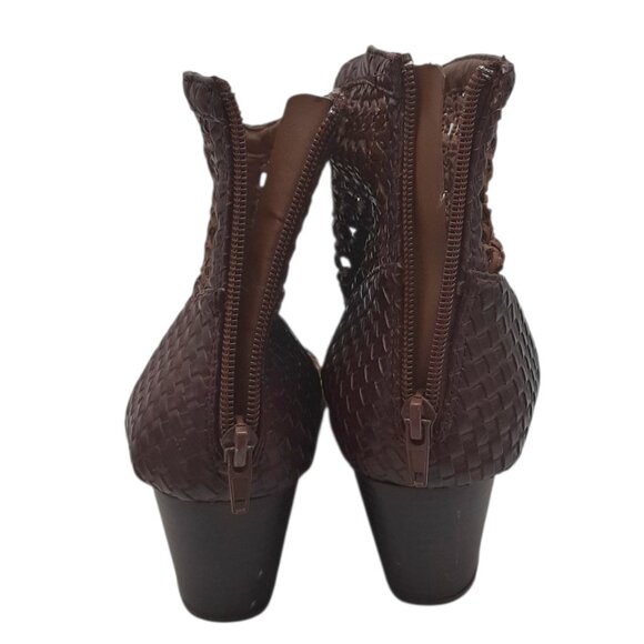 Coconuts By Matisse Caught Up Woven Leather Perforated Western Style Boots 7.5 - Picture 4 of 14